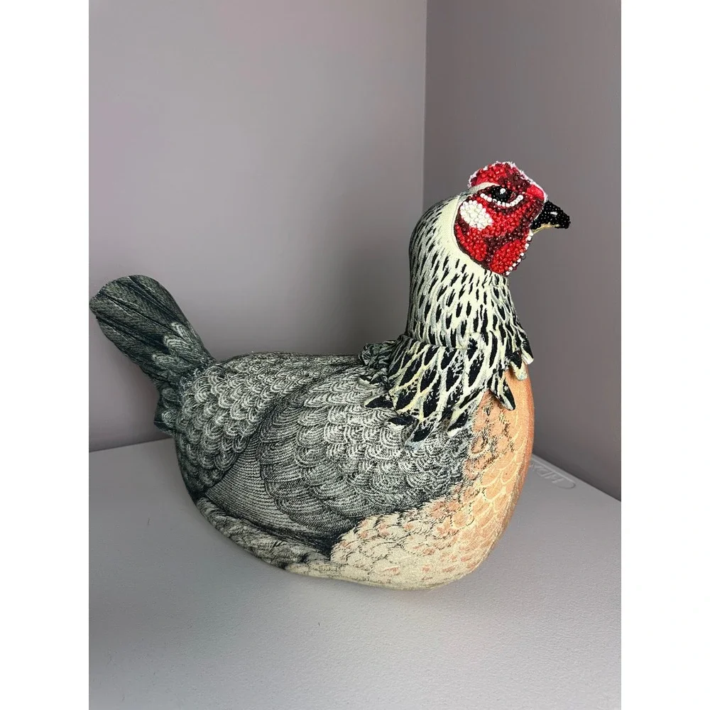 Threshold Beaded Pheasant Bird Decorative Pillow Figurine Farmhouse Decor